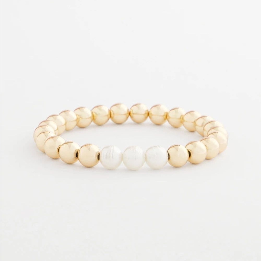 Goldtone Bead Stretch Bracelet